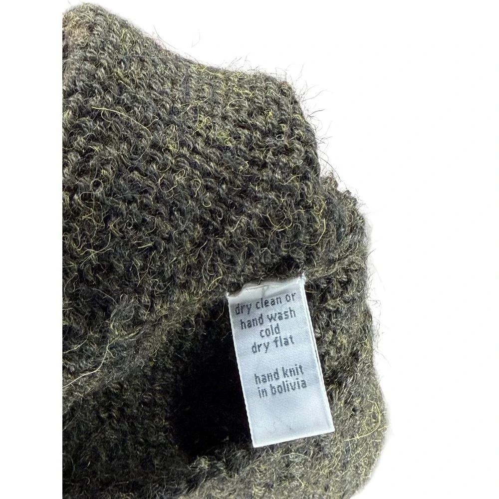 DOSA Olive Green Alpaca Hand Knit Button Front Cardigan Sweater Women's‎ Size 3